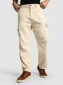 Cream Oversize Corduroy Cargo Pants
