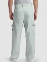 Ice Blue Buckle Pocket Cargo Pants
