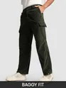 Olive Oversize Corduroy Cargo Pants