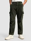 Olive Oversize Corduroy Cargo Pants