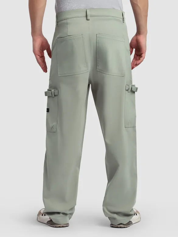 Pistachio Green Buckle Pocket Cargo Pants