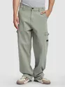 Pistachio Green Buckle Pocket Cargo Pants