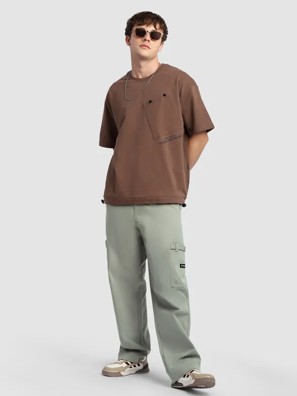 Pistachio Green Buckle Pocket Cargo Pants