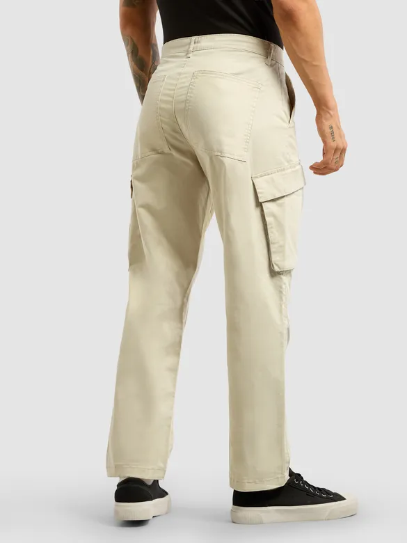 Beige 6-Pockets Cargo Pants
