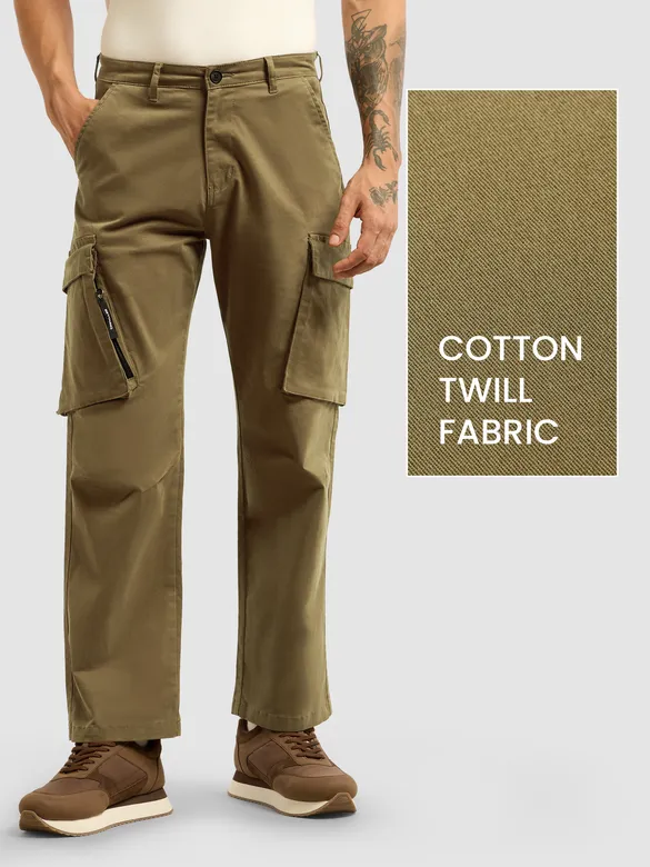 Brown 6-Pockets Cargo Pants