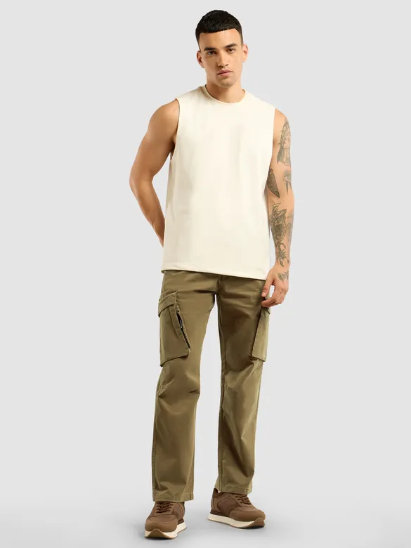 Brown 6-Pockets Cargo Pants