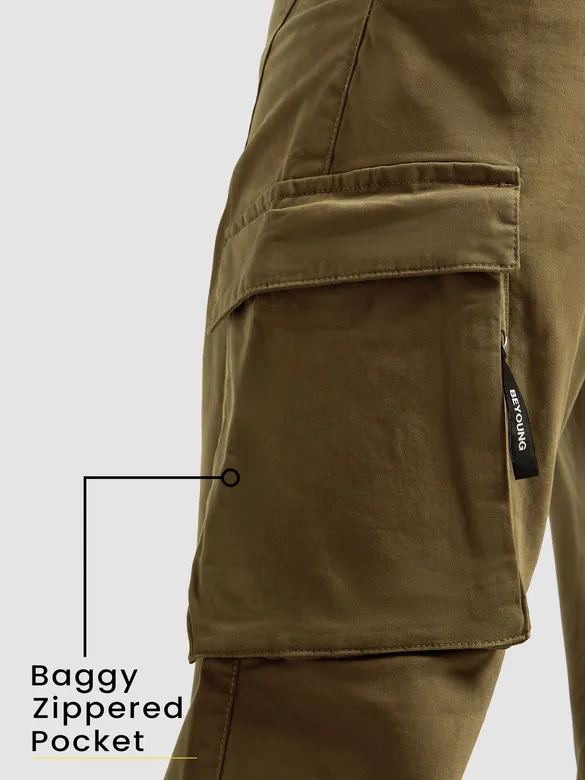 Brown 6-Pockets Cargo Pants