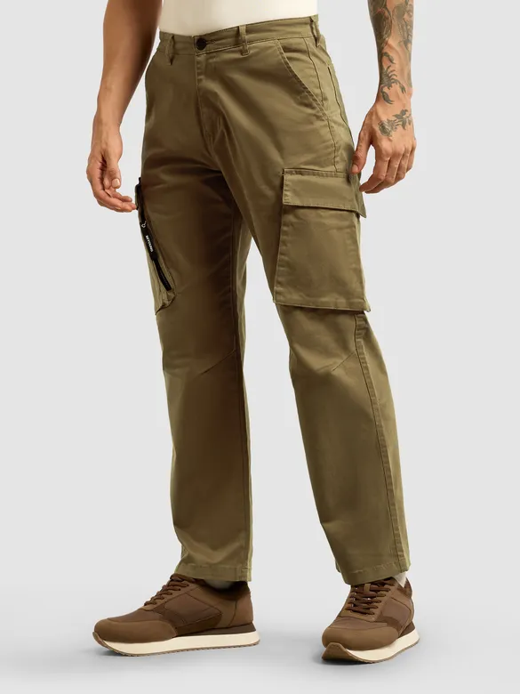 Brown 6-Pockets Cargo Pants