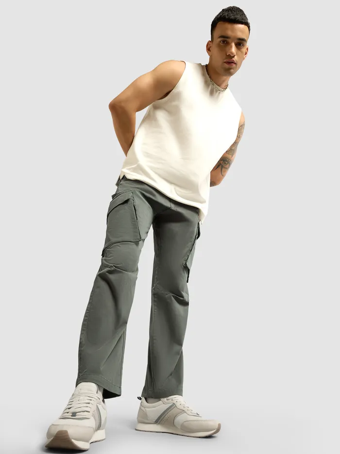 Dark Grey 6-Pockets Cargo Pants