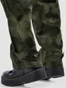 Green Pleated Knee Camo Cargo Pants
