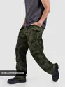 Green Pleated Knee Camo Cargo Pants