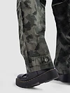 Grey Pleated Knee Camo Cargo Pants