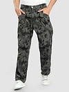 Grey Pleated Knee Camo Cargo Pants