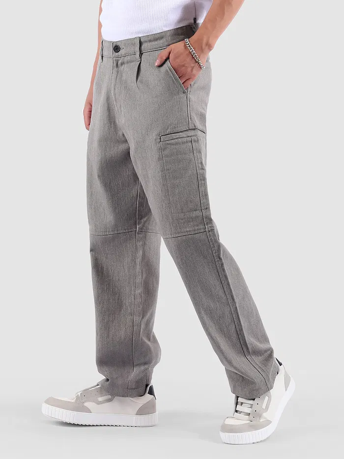 Grey Welt Pocketed Cargo Pants