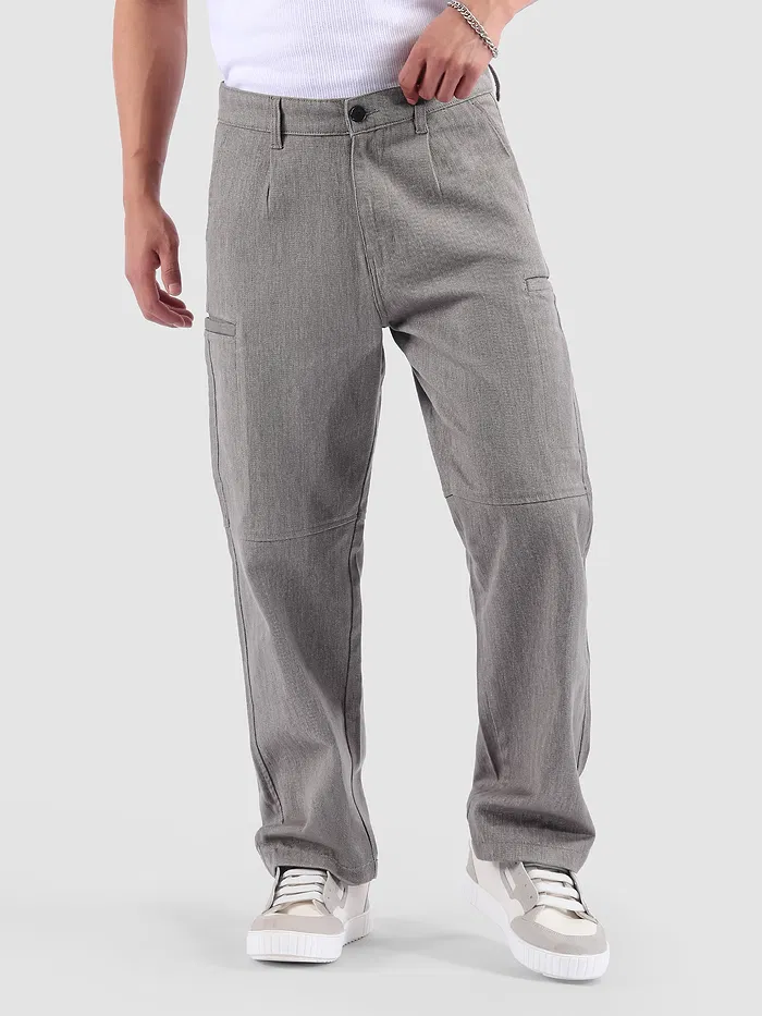 Grey Welt Pocketed Cargo Pants
