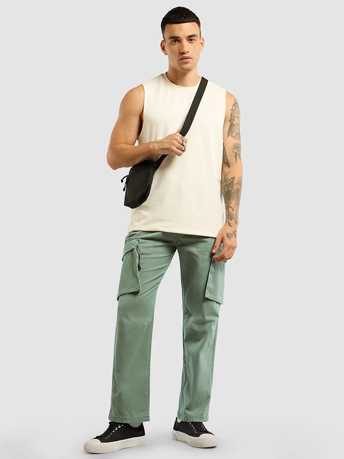 Light Olive 6-Pockets Cargo Pants