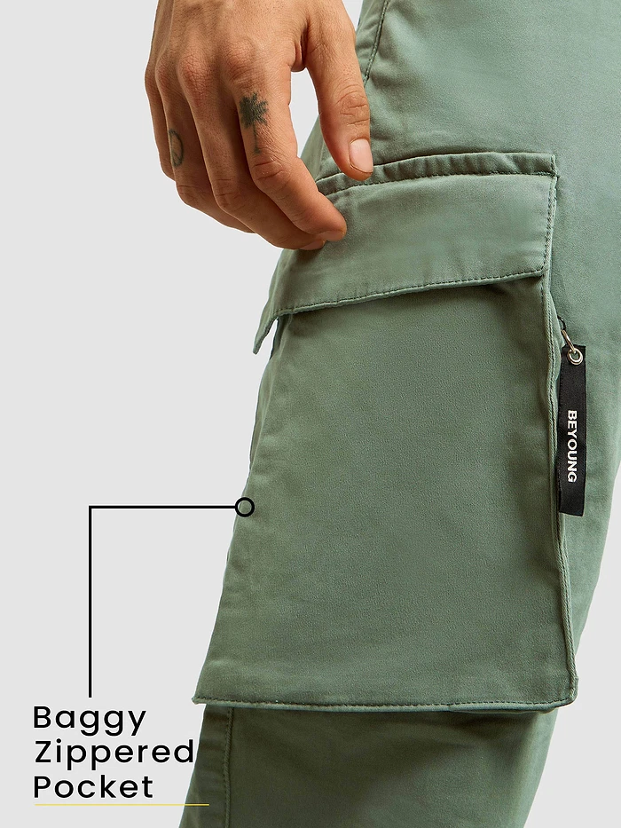 Light Olive 6-Pockets Cargo Pants