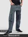 Stone Grey Cut And Sew Contrast Stitch Cargo Pants