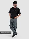 Stone Grey Cut And Sew Contrast Stitch Cargo Pants
