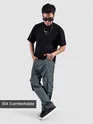 Stone Grey Cut And Sew Contrast Stitch Cargo Pants