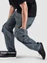 Stone Grey Cut And Sew Contrast Stitch Cargo Pants