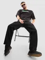 Black Denim Cargo Pants For Men