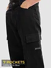 Black Denim Cargo Pants For Men