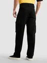 Black Denim Zipper Pocket Cargo Pants