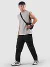 Black Elasticated Drawcord Cargo Pants