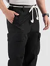 Black Elasticated Drawcord Cargo Pants