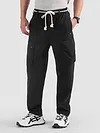Black Elasticated Drawcord Cargo Pants