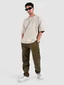 Brown Slant Zipper Pocket Cargo Pants