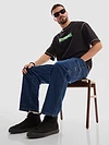 Dark Blue Denim Cargo Pants For Men