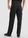 Dark Grey Denim Cargo Pants For Men