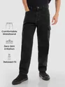Dark Grey Denim Cargo Pants For Men