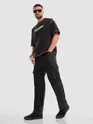 Dark Grey Denim Cargo Pants For Men