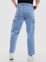 Light Blue Denim Cargo Pants For Men