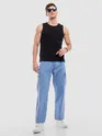 Light Blue Denim Cargo Pants For Men