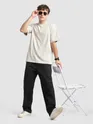 Black Rivet Detailed Cargo Pants