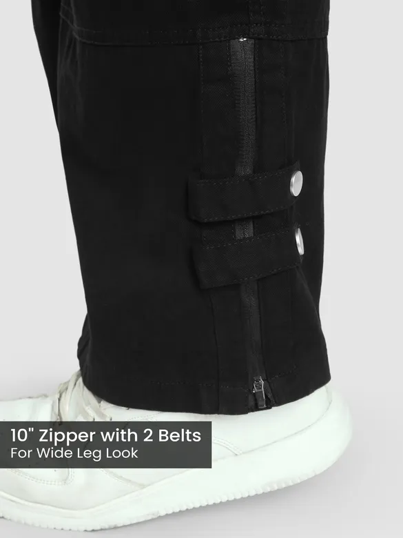 Black Zippered Cargo Pants