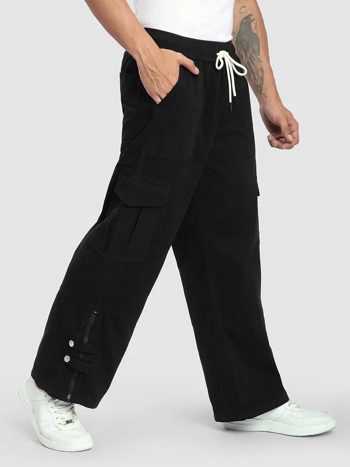Black Zippered Cargo Pants