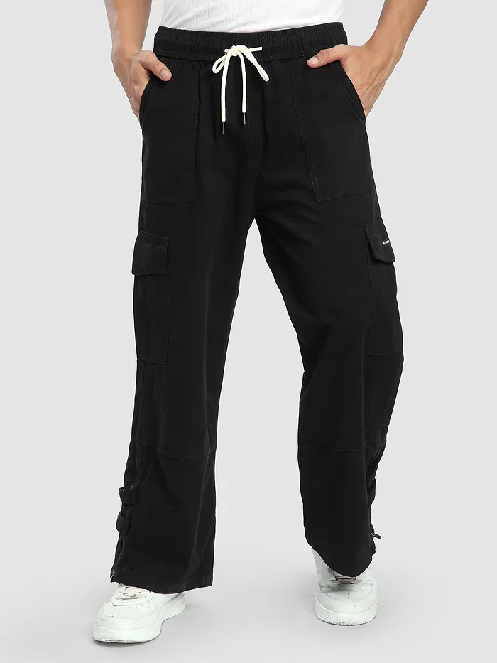 Black Zippered Cargo Pants
