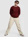 Cream Rivet Detailed Cargo Pants