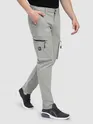 Light Grey Slant Zipper Pocket Cargo Pants