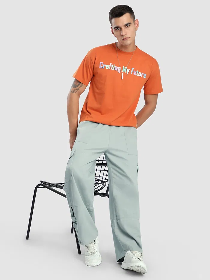 Mist Grey Zippered Cargo Pants