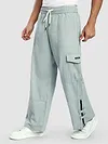 Mist Grey Zippered Cargo Pants