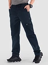 Navy Slant Zipper Pocket Cargo Pants