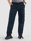 Navy Slant Zipper Pocket Cargo Pants