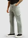 Light Grey Contrast Stitched Cargo Pants