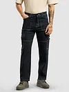 Navy Blue Contrast Stitched Cargo Pants